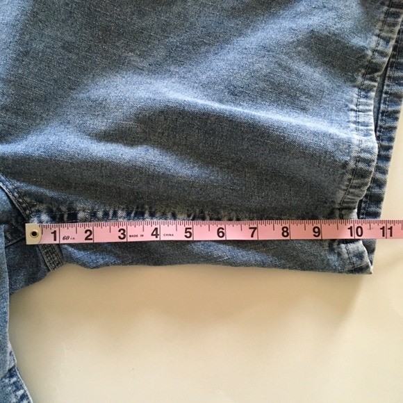 VTG Lee Dungarees Carpenter Shorts Sz 30 Retro Stone Blue Denim Made In USA NWT - Picture 16 of 16